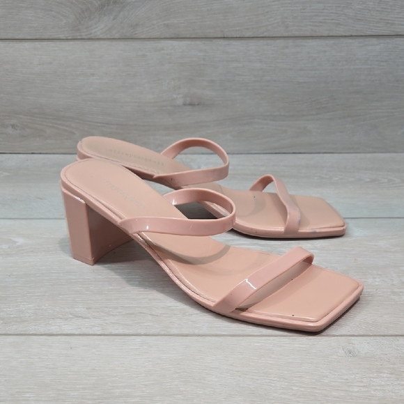 Jeffrey Campbell Women's Pink Block Heel Sandals Square Toe Shoes Sz 9 - Picture 1 of 11